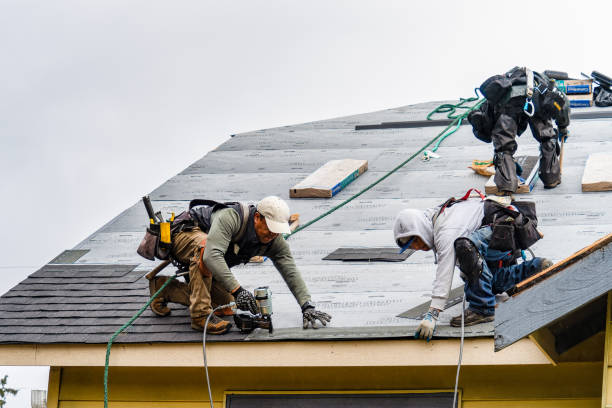 Professional Gutter Installation technician working in West Lafayette, IN